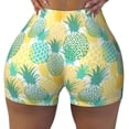 thumbnail image 1 of KLL Pineapples1 Pattern Workout Shorts for Women Scrunch Short Gym Yoga Running Sport Active Exercise Fitness Shorts, 1 of 8