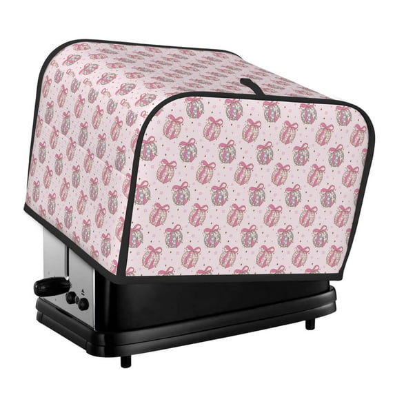 KLL Pink Disco Ball Print 4 Slice Toaster Dust Covers Kitchen Small Appliance Cover with 2 Pockets,Can hold Jam Spreader Knife & Toaster Tongs (12.4 x 10.6 x 8.2)