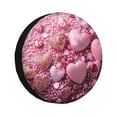 thumbnail image 1 of KLL Pink Glitter Heart Candy Pattern 14-17 inch Spare Tire Cover Universal Wheel Protector for Truck SUV Trailer Camping Rv Tire Covers-14 inch, 1 of 6