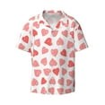 thumbnail image 1 of KLL Pink Hearts1 Print Men's Shirt Short Sleeve Button Down Summer Cuba Beach Shirts- Large, 1 of 7