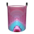 thumbnail image 1 of KLL Pink Shark Pool Fantasy Waterproof Foldable Laundry Hamper Bucket with Handles for Storage Bin,Kids Room,Home Organizer (Medium ), 1 of 7
