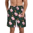 thumbnail image 1 of KLL Pink Sleeping Fox Men's Casual Summer Beach Shorts Hawaiian Shorts with Pockets-X-Large, 1 of 5