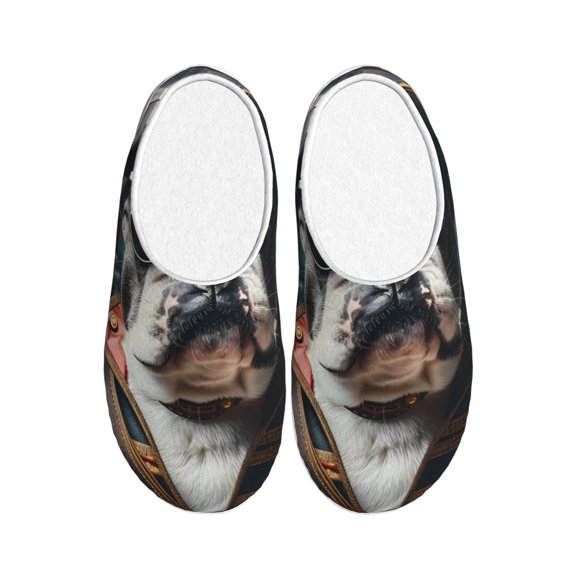 KLL Pirate Bulldog On Deck Pattern Adult Unisex Cozy Slippers,Fuzzy Slip-on Slippers TPR Sole Slippers Comfort Plush Home Footwear for Indoor & Outdoor-8
