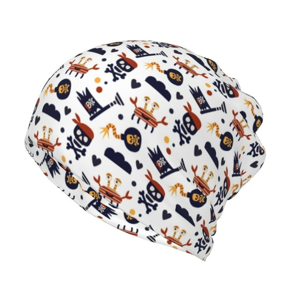 KLL Pirate Theme Pirnt Wicking Running Beanie Head Wrap Cycling Bandana for Men Women