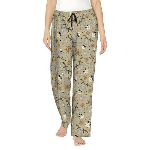 KLL Pirate skulls Womens Print Pajama Pants Soft Pajama Bottoms for Women Cozy Lounge Pants-Large