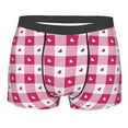 thumbnail image 1 of KLL Plaid Heart Men's Cotton Boxer Briefs Underwear-Medium, 1 of 8