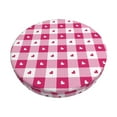 thumbnail image 1 of KLL Plaid Heart Round Bar Chair Cushion Cover 14 inch ,Bar Stool Protector with Elastic, Soft Washable, 1 of 6
