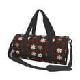 thumbnail image 1 of KLL Plaid Snowflakes Festive Duffle Bag For Men Women Sport Gym Fitness Tote Travel Training Workout Basketball Football Weekender, 1 of 6