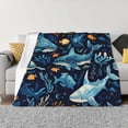 thumbnail image 1 of KLL Playful Whales Underwater Scene Print Fleece Throw Blanket, Horizontal Fleece Bedding Cute Soft Blankets Comfy Fleece Flannel Plush Home Decor for Couch & Bed -50"x40", 1 of 9