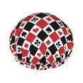 thumbnail image 1 of KLL Playing Cards Pattern Shower Cap & Bath Cap for Women,Reversible Oversized Waterproof Shower Caps for all Hair Lengths,Elastic Reusable Bathing Hair Cap, 1 of 6