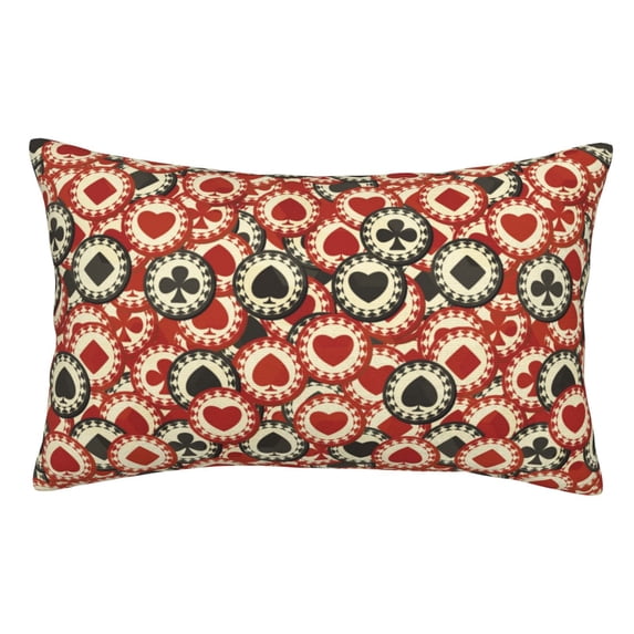 KLL Poker Chips Pillow Covers Envelope Closure,Super Soft and Cozy Fuzzy Fleece Pillow Case Cover (No pillow core) 20"x30"