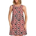 thumbnail image 1 of KLL Poker Pattern Womens Summer Dresses 2025,Loose Round Neck Sleeveless Sundresses Tank Dresses with Pockets, 1 of 7