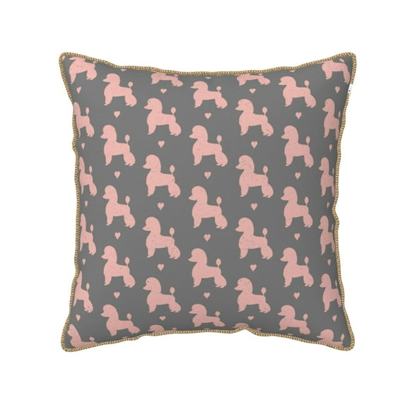 KLL Poodle Dog Decorative Throw Pillow Covers Velvet Soft for Couch Sofa Bedroom Living Room Outdoor (No pillow core)-