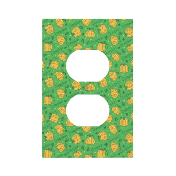 KLL Pumpkin Leaves Pattern Electrical Outlet Covers, 3" x 5" 1 Pack Electric Receptacle Plug Covers for Decorator Receptacle Outlet & Switch-Style S