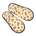 thumbnail image 1 of KLL Pumpkin Maple Leaves Slippers for Women Men House Slip on Indoor Outdoor Bedroom Furry Fleece Lined Ladies Comfy Anti-Skid Rubber Hard Sole-Large, 1 of 8
