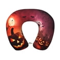 thumbnail image 1 of KLL Pumpkins Pattern Memory Foam Cervical Neck Pillow Versatile U-Shaped Pillows for Home/Office/Camping/Travelling/Soft Washable Cover, 1 of 8