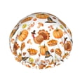thumbnail image 1 of KLL Pumpkins Pattern Shower Cap & Bath Cap for Women,Reversible Oversized Waterproof Shower Caps for all Hair Lengths,Elastic Reusable Bathing Hair Cap, 1 of 6