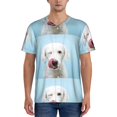 thumbnail image 1 of KLL Puppy Licks Nose for Men's Baseball Shirts,Short Sleeve Casual Shirts Button Down Shirt for Men Beach Summer Wedding Shirt-Large, 1 of 7