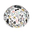 thumbnail image 1 of KLL Puppy Pattern Shower Cap & Bath Cap for Women,Reversible Oversized Waterproof Shower Caps for all Hair Lengths,Elastic Reusable Bathing Hair Cap, 1 of 6