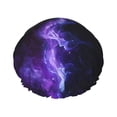 thumbnail image 1 of KLL Purple And Blue Nebula Pattern Shower Cap & Bath Cap for Women,Reversible Oversized Waterproof Shower Caps for all Hair Lengths,Elastic Reusable Bathing Hair Cap, 1 of 6