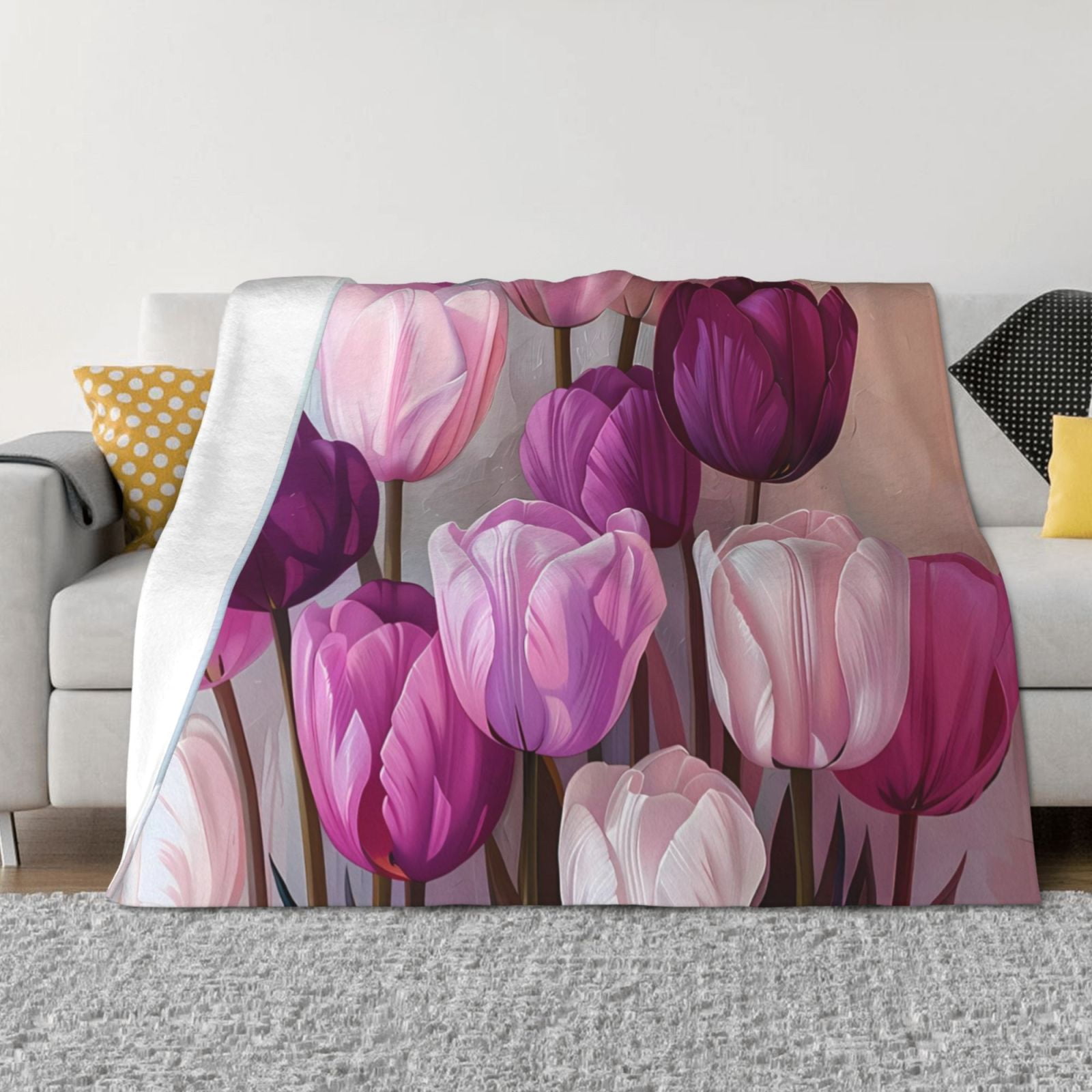 Cotton Rich Pink & Purple Throw Blanket main image 0