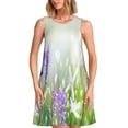 thumbnail image 1 of KLL Purple Butterfly On Wild Pattern Womens Summer Dresses 2025,Loose Round Neck Sleeveless Sundresses Tank Dresses with Pockets, 1 of 7
