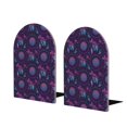 thumbnail image 1 of KLL Purple Dreamcatcher1 Print Wood Book Ends for Shelves,1 Pair Wood Bookends Book Holder Stand Decorative, Book Stoppers for Heavy Duty Books CD File Video Games, 1 of 8