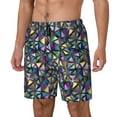 thumbnail image 1 of KLL Purple-Gold Triangles for Mens Swim Trunks Quick Dry Swim Shorts with Built-in Compression Liner Funny Swimwear Bathing Suits-X-Large, 1 of 6