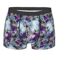 thumbnail image 1 of KLL Purple Marble Texture Men's Cotton Boxer Briefs Underwear-Large, 1 of 8