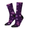 thumbnail image 1 of KLL Purple Snow Flakes Print Cool Socks Men's Women's Crew Socks Funny Crazy Novelty Stockings, 1 of 6