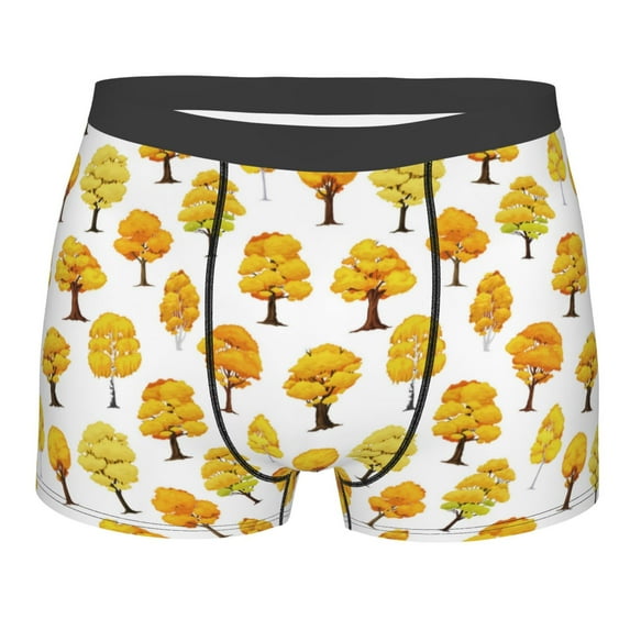 KLL Qutumn Tree Men's Cotton Boxer Briefs Underwear-X-Large