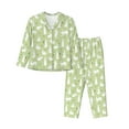 thumbnail image 1 of KLL Rabbit And Carrot (2) Print Women's Long Sleeve Pajamas with Pants Sleepwear Loungewear 2 Set-XX-Large, 1 of 7