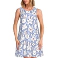 thumbnail image 1 of KLL Rabbit And Floral Pattern Womens Summer Dresses 2025,Loose Round Neck Sleeveless Sundresses Tank Dresses with Pockets, 1 of 7