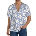 thumbnail image 1 of KLL Rabbit And Floral Print Men's Shirt Short Sleeve Button Down Summer Cuba Beach Shirts- Large, 1 of 5