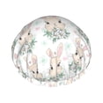 thumbnail image 1 of KLL Rabbit And Flower Pattern Shower Cap & Bath Cap for Women,Reversible Oversized Waterproof Shower Caps for all Hair Lengths,Elastic Reusable Bathing Hair Cap, 1 of 6
