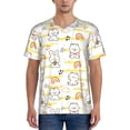 thumbnail image 1 of KLL Rabbit And Milk Tea for Men's Baseball Shirts,Short Sleeve Casual Shirts Button Down Shirt for Men Beach Summer Wedding Shirt-XX-Large, 1 of 7