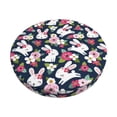 thumbnail image 1 of KLL Rabbit And Rose Round Bar Chair Cushion Cover 12 inch ,Bar Stool Protector with Elastic, Soft Washable, 1 of 6