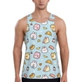 thumbnail image 1 of KLL Rabbit Burger Coffee Print Men's Muscle Gym Workout Stringer Tank Tops Bodybuilding Fitness T-Shirts Tank Tops Men-X-Large, 1 of 7