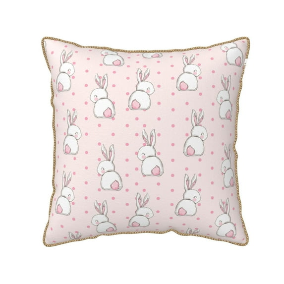 KLL Rabbit Decorative Throw Pillow Covers Velvet Soft for Couch Sofa Bedroom Living Room Outdoor (No pillow core)- 20"x20"
