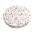 thumbnail image 1 of KLL Rabbit Forest Round Bar Chair Cushion Cover 14 inch ,Bar Stool Protector with Elastic, Soft Washable, 1 of 6