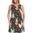 thumbnail image 1 of KLL Rabbit Is Eating Carrots Pattern Womens Summer Dresses 2025,Loose Round Neck Sleeveless Sundresses Tank Dresses with Pockets, 1 of 7