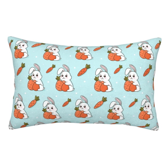 KLL Rabbit Is Eating Carrots Pillow Covers Envelope Closure,Super Soft and Cozy Fuzzy Fleece Pillow Case Cover (No pillow core）