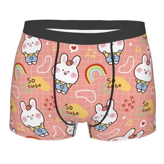 KLL Rabbit So Cute Men's Cotton Boxer Briefs Underwear-Medium