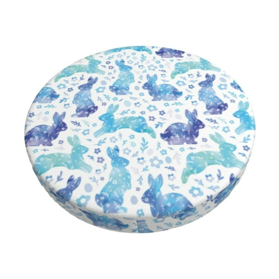 KLL Rabbit2 Round Bar Chair Cushion Cover 12 inch ,Bar Stool Protector with Elastic, Soft Washable