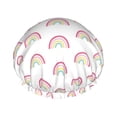 thumbnail image 1 of KLL Rainbow Pattern Shower Cap & Bath Cap for Women,Reversible Oversized Waterproof Shower Caps for all Hair Lengths,Elastic Reusable Bathing Hair Cap, 1 of 6