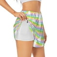 thumbnail image 1 of KLL Rainbow Rabbit Pattern Shorts Women,Athletic Shorts High Waisted Running Shorts Pocket Sporty Short Gym Elastic Workout Shorts-Large, 1 of 7