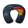 thumbnail image 1 of KLL Rainbow Sausages On Dark Slate Pattern Memory Foam Cervical Neck Pillow Versatile U-Shaped Pillows for Home/Office/Camping/Travelling/Soft Washable Cover, 1 of 8