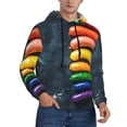 thumbnail image 1 of KLL Rainbow Sausages On Dark Slate Print Mens Hoodie Long Sleeve Casual Pullover Hooded Sweatshirt Fashion Drawstring Hoodies with Pocket-, 1 of 6