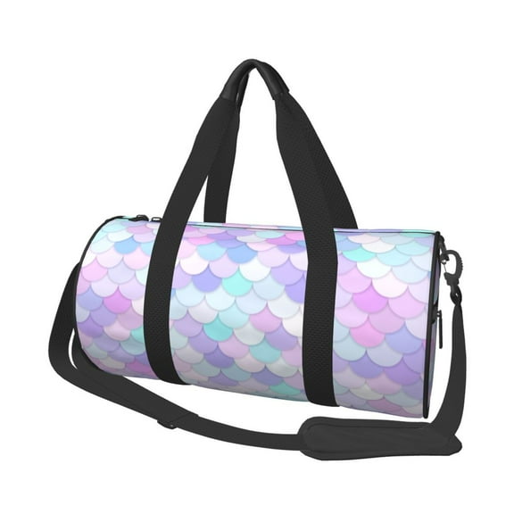 KLL Rainbow Scales Duffle Bag For Men Women Sport Gym Fitness Tote Travel Training Workout Basketball Football Weekender