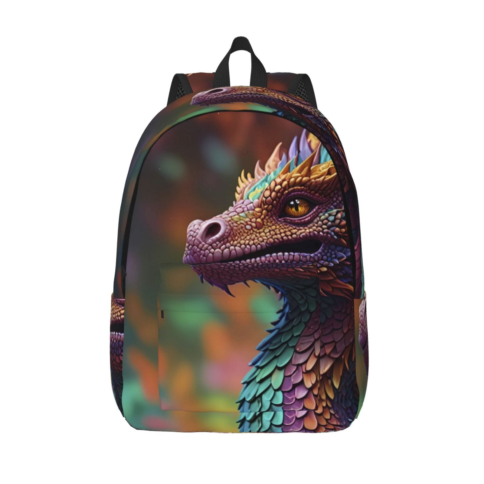 KLL Rainbow Scales Fantasy Dragon Print Travel Laptop Backpack ...